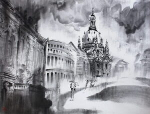 7，ドレスデン夕べのコンサートへ_45×55　2008年